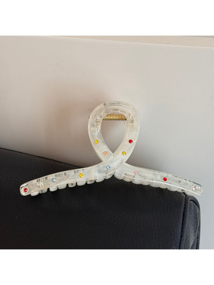 Beau - White Geometric Hair Claw Clip
