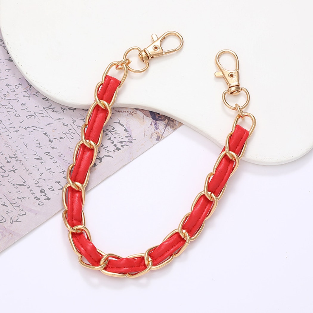 Keypus - Solid Color Faux Leather Chain Bag Charm