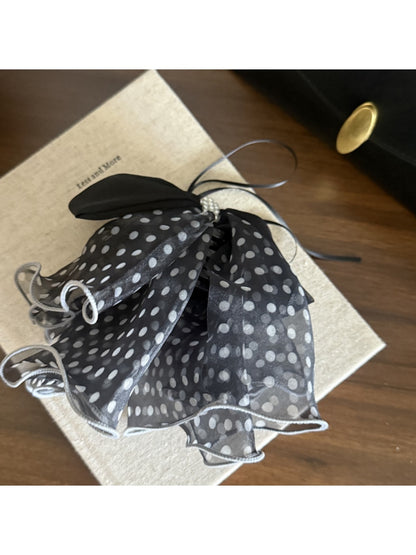 Gifty - Sheer Polka Dot Hemmed Scrunchie