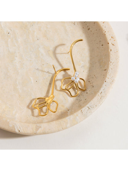Earedge - Lily Inspired Linear Openwork Earrings