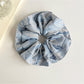 Gifty - Vintage Print Satin Lace Detail Scrunchie