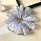 Vintage minimalist printed scrunchies styled with casual outfit accessories