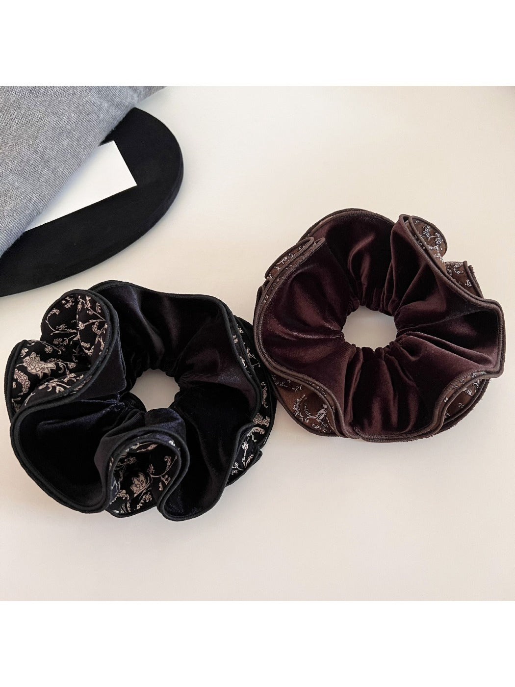 Gifty - Velvet Floral Four Layer Scrunchie