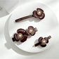 Beau - Glossy Acetate Flower Detail Alloy French Barrette
