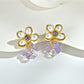 Earedge - Five Petal Floral Drop Earrings