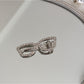 Beau - Rhinestone Eyeglasses Shape Alloy Hair Clip