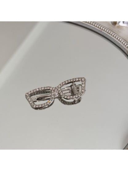Beau - Rhinestone Eyeglasses Shape Alloy Hair Clip