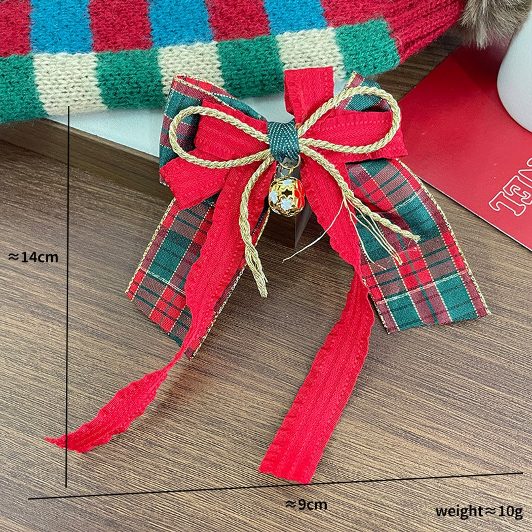 Beau - Christmas Classic Bow Bell Hair Clip