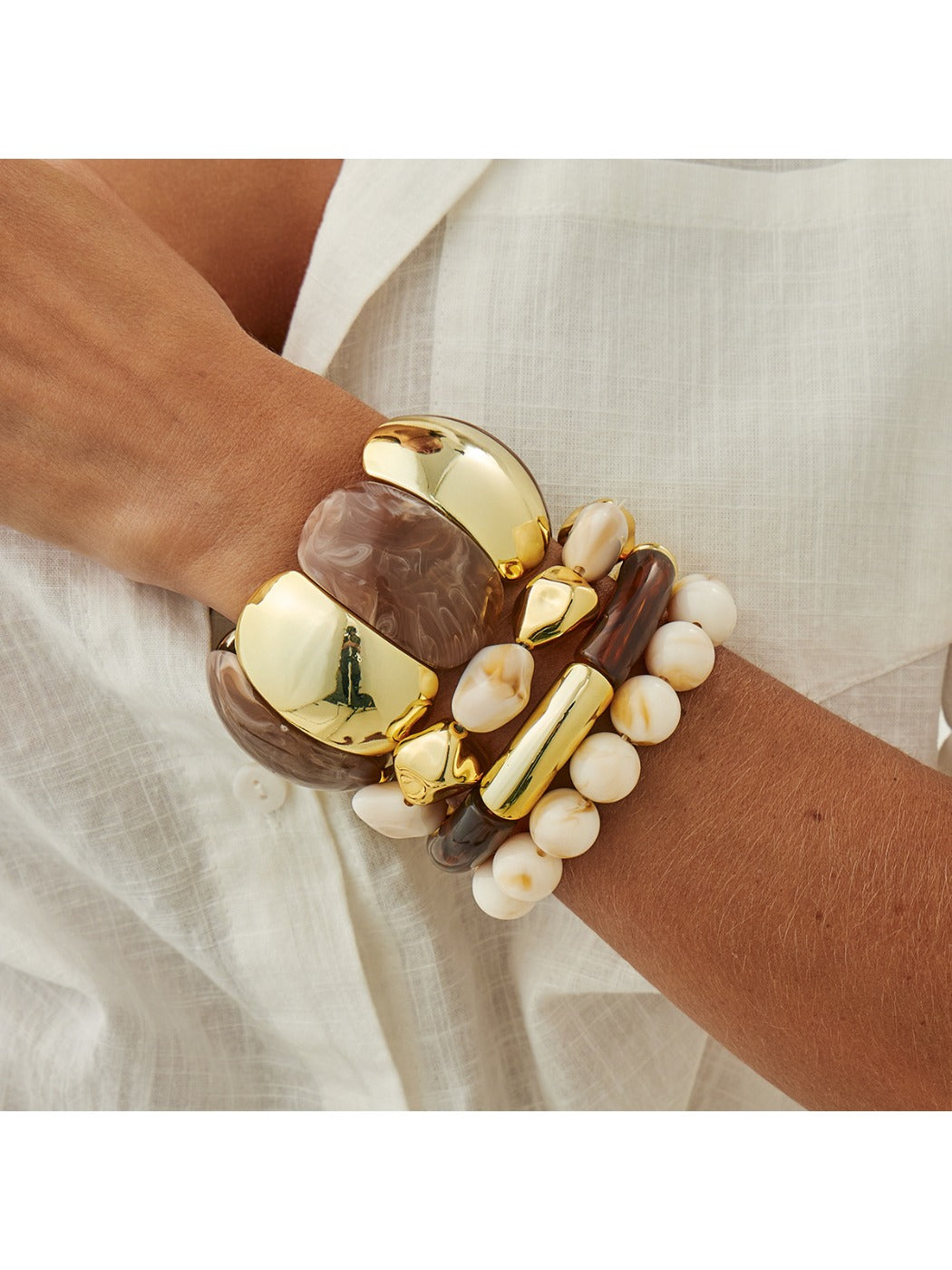 Lovra vintage beaded link bracelet displayed on a white background