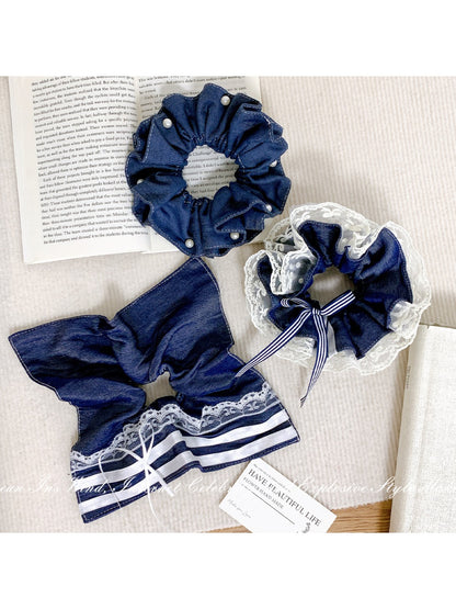 Gifty - Denim Blue Fabric Hair Tie
