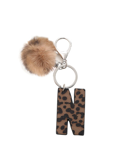 Keypus - Leopard Print Oil-Edged Letter Keychain
