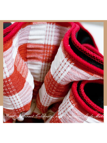 Gifty - Plaid Flower Multi-layer Hair Circle