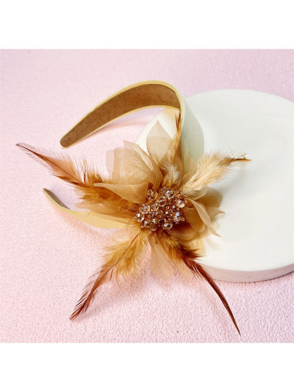 Gifty - Wide Band Feather Embellished Headband
