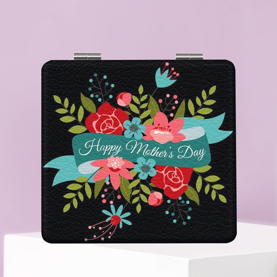 Mirroray - Floral PU Folding Makeup Mirror