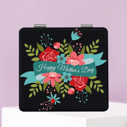 Mirroray - Floral PU Folding Makeup Mirror