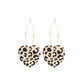 Earedge - Leopard Print Heart Shaped Earrings