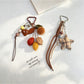 Keypus - Retro Flower and Star Bag Charm Keychain