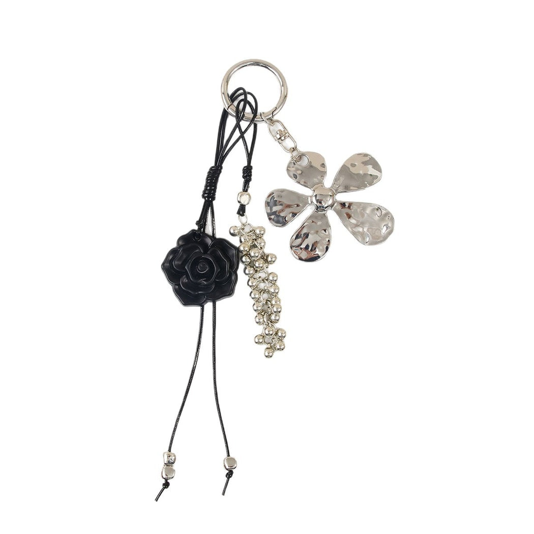 Keypus - PU Alloy Flower Pendant Bag Charm Keychain