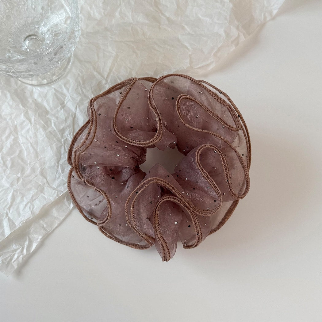 Gifty - Ruffled Mesh Polyester Decorative Scrunchie