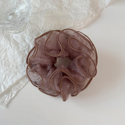 Gifty - Ruffled Mesh Polyester Decorative Scrunchie