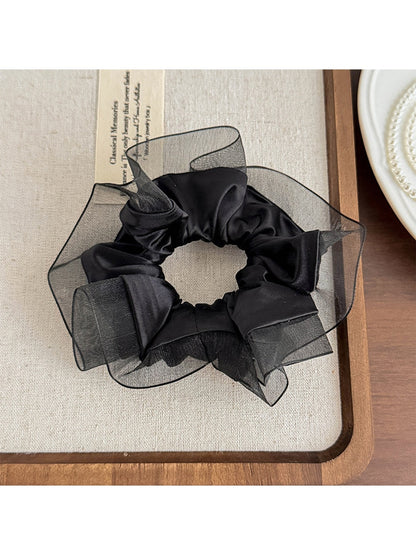 Gifty - Polyester Mesh Ruffle Edge Gathered Scrunchie