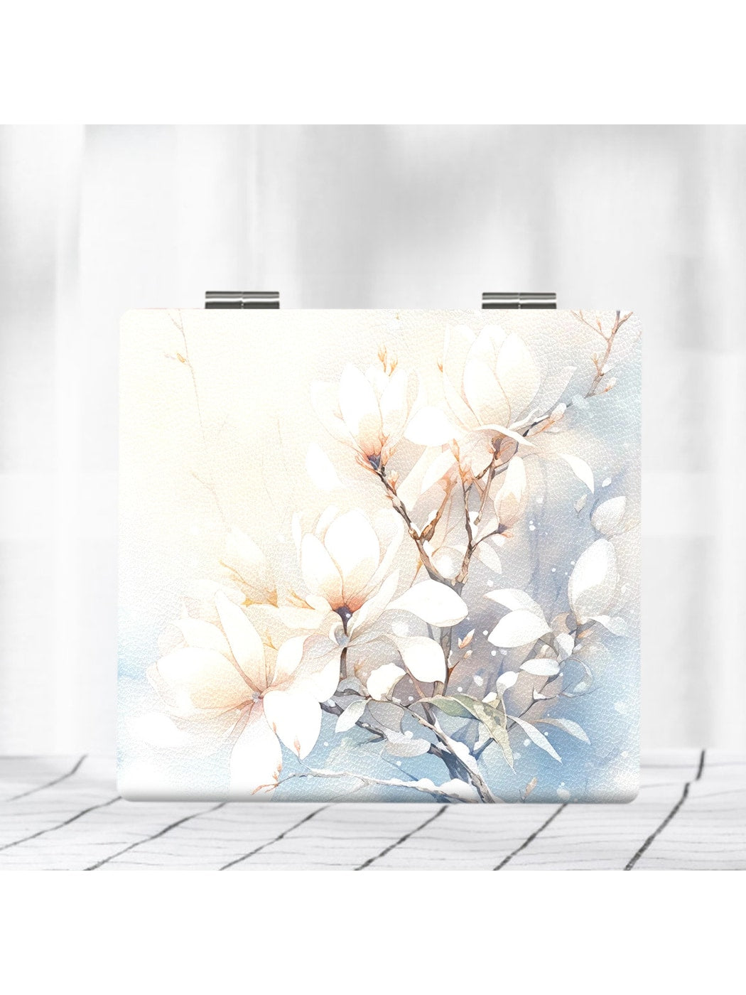 Mirroray - Floral Print Foldable Glass Compact Mirror