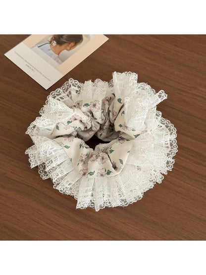 Gifty - Sweet Lace Floral Scrunchie for Ponytail