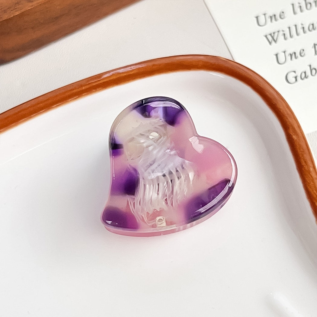 Beau - Sweet Heart Design Glossy Claw Clip