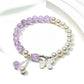 Lovra - Butterfly Pendant Crystal Beaded Bracelet