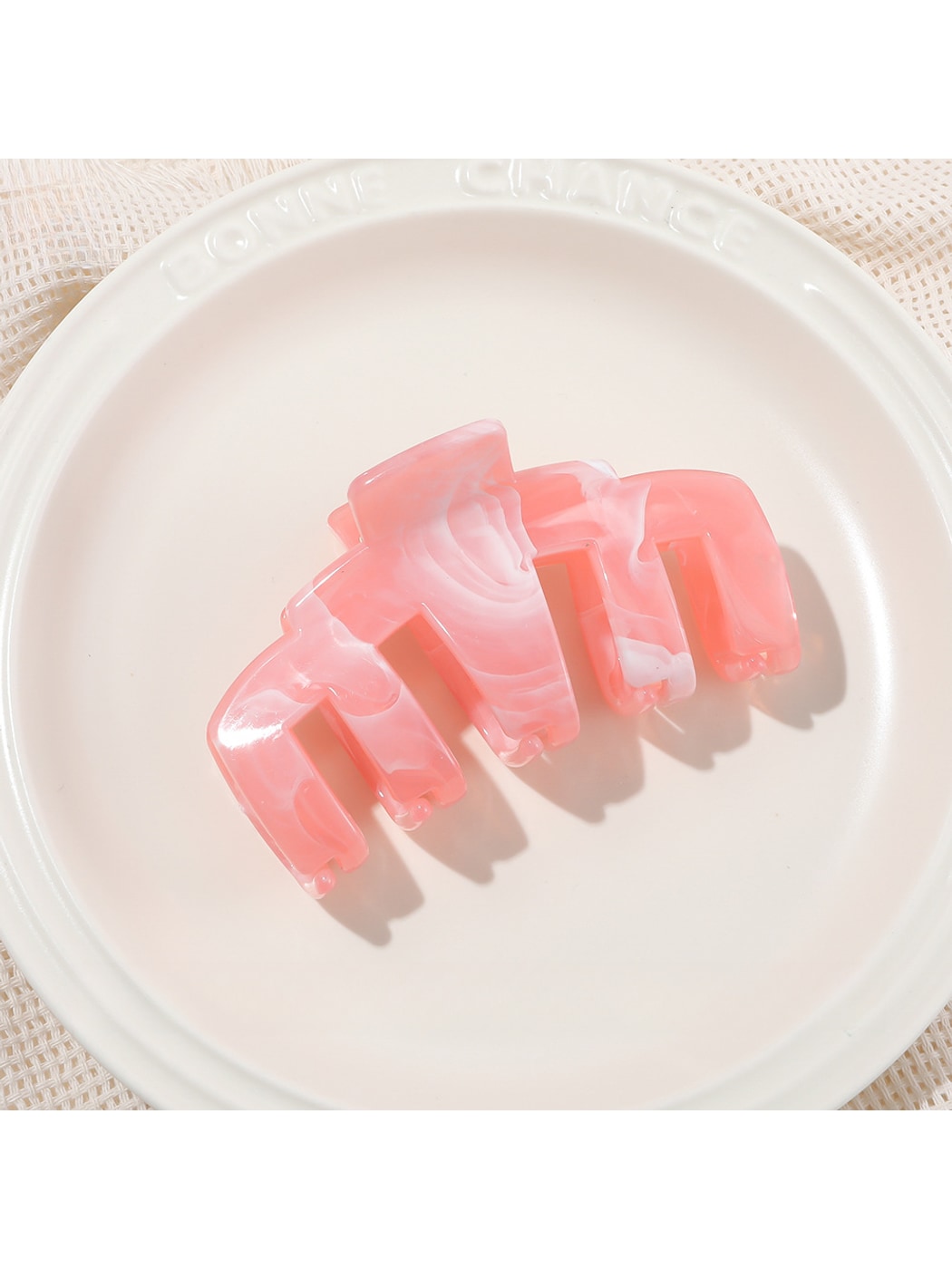 Beau - Marbled Finish Plastic Shark Style Claw Clip