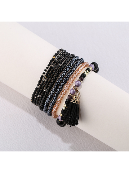 Lovra - Bohemian Tassel Layered Beaded Bracelet