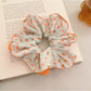 Gifty - Orange Floral Scrunchie Women Large Hair Tie