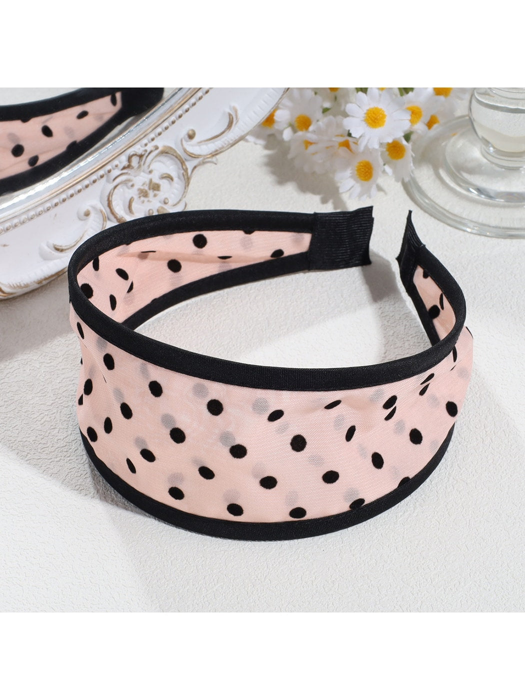 Gifty - Polka Dot Wide Fabric Trimmed Headband