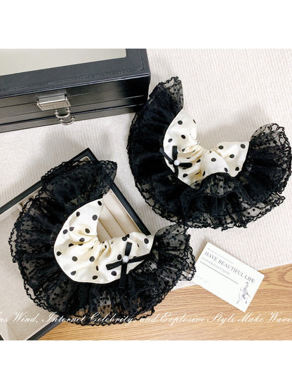 Gifty - Bowknot Wave Point Lace Hair Circle