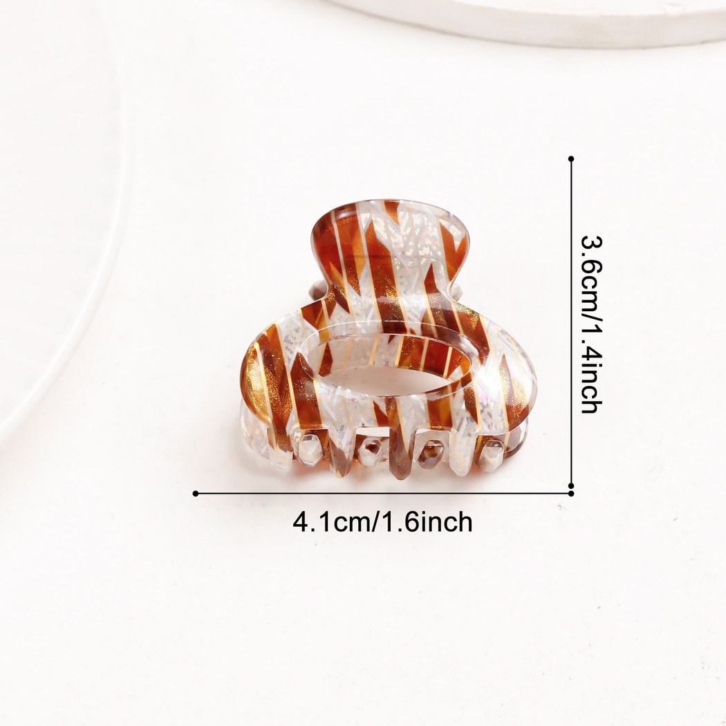 Beau - Glossy Striped Openwork Claw Clip