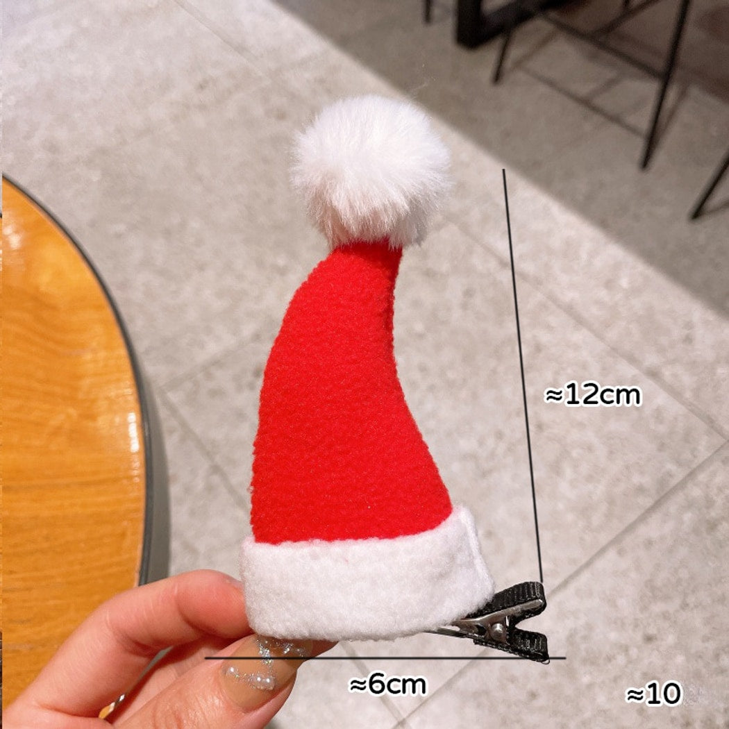Beau - Cute Christmas Hat Style Plush Hair Clip