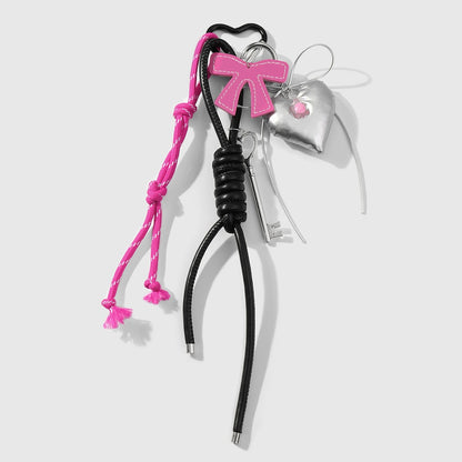 Keypus - Decorative Heart and Bow Cord Keychain