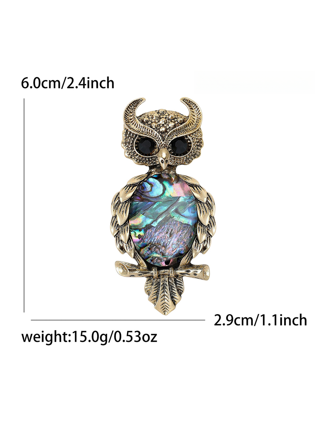 Brovia - Animal Shape Owl Inlay Decorative Brooch