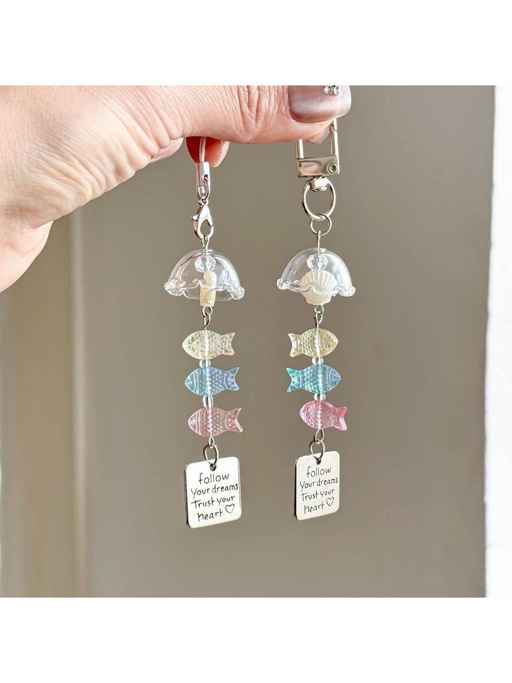 Keypus - Beaded Fish Pendant Phone Charm Keychain