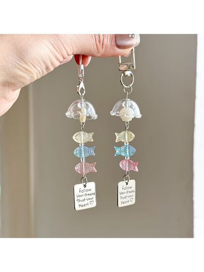 Keypus - Beaded Fish Pendant Phone Charm Keychain