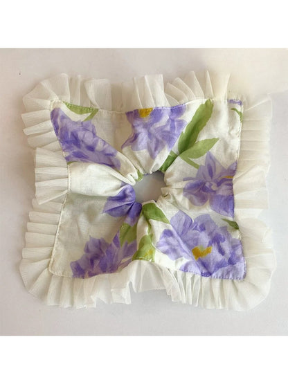 Gifty - French Minimalist Floral Oversized Square Hair Tie