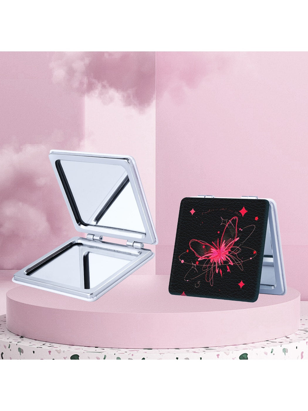 Mirroray - Butterfly Motif Portable Folding Makeup Mirror