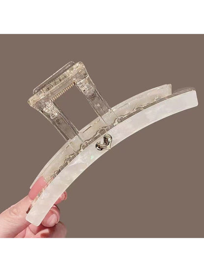 Beau - PVC Heart Detail Bar Style Claw Clip