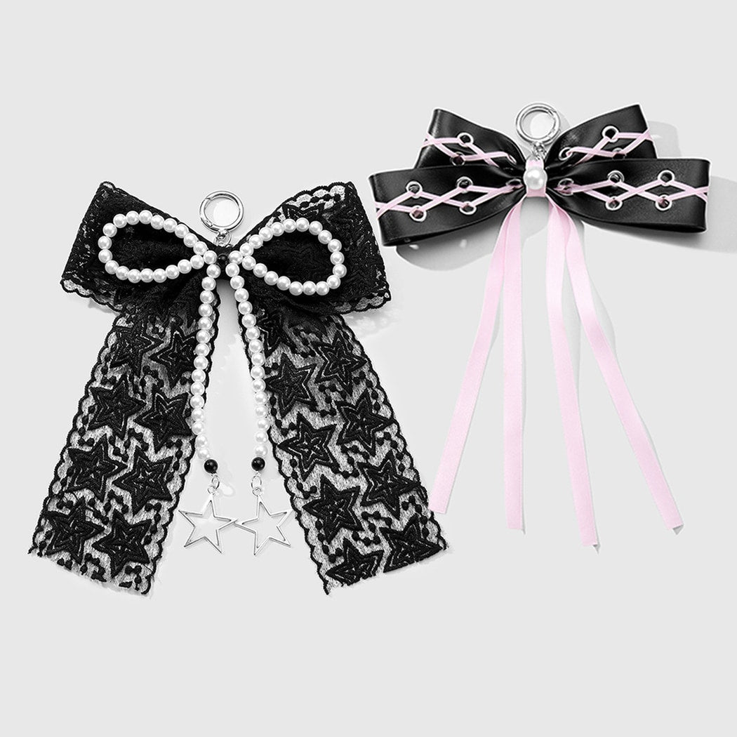 Keypus - Lace Bow Star Charm Decorative Keychain