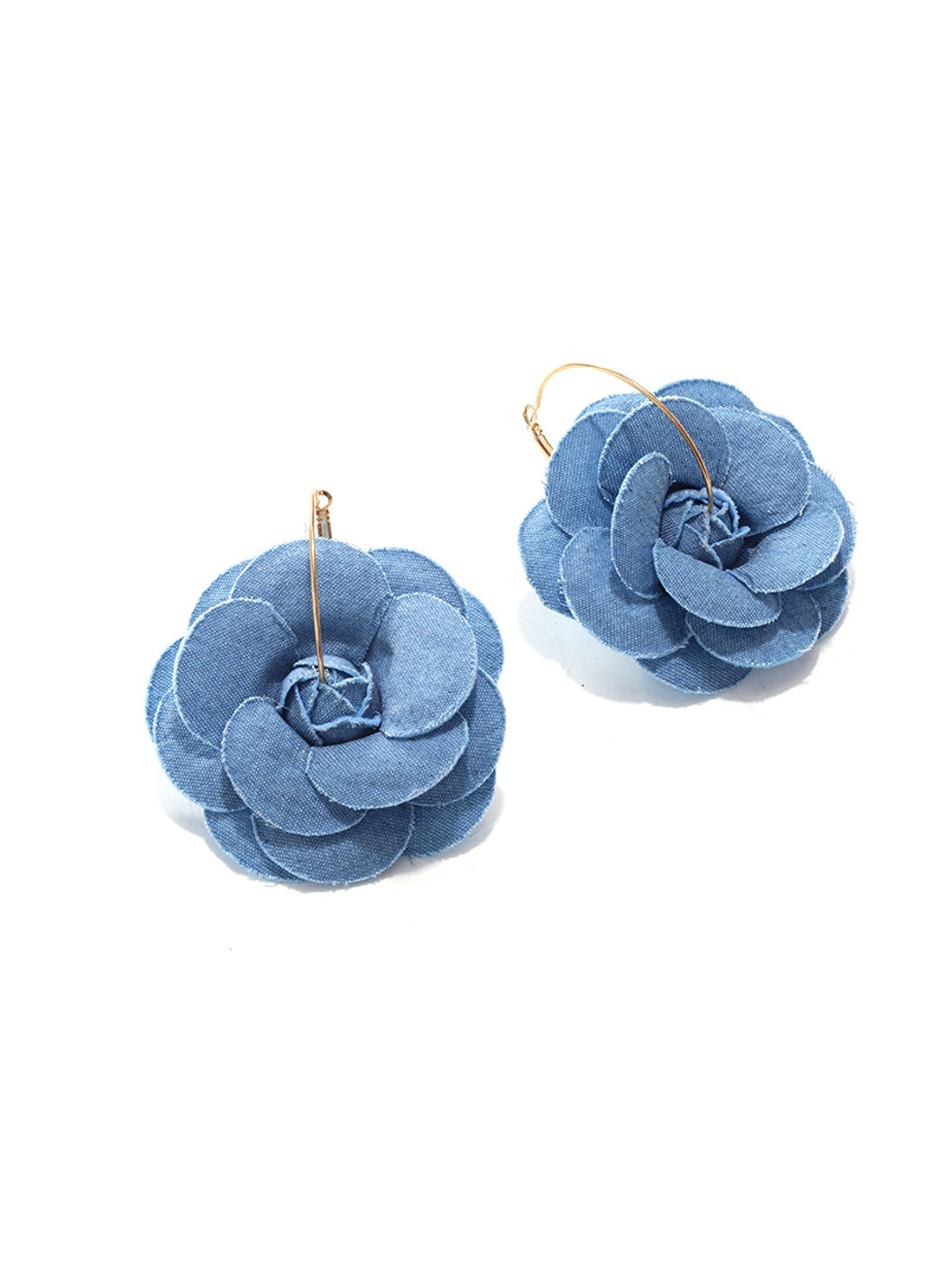 Earedge - Rose Inspired Fabric Floral Dangle Earrings