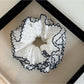 Gifty - Black Edge Polka Dot Ruched Scrunchie