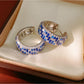 Earedge - Vintage Round Pave Rhinestone Earrings