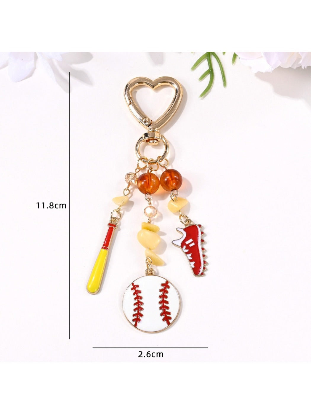 Keypus sports ball pendant keychain attached to a metal keyring