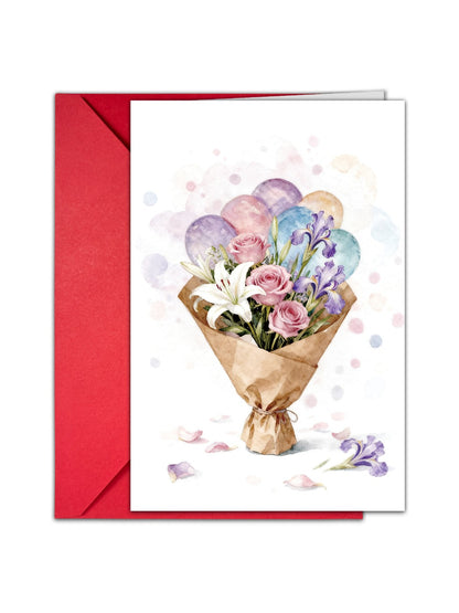 Carduria - Ethereal Flower Bouquet Greeting Card
