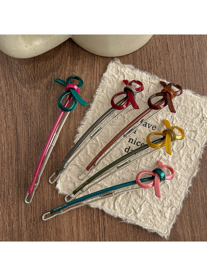 Beau - Retro Bow Detail Acetate Alloy Side Barrette